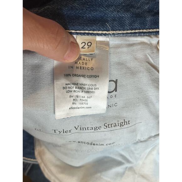 Etica Tyler Vintage Straight Crop Jeans 100% Cotton Shipwreck Size 29 Button Fly - Picture 7 of 10
